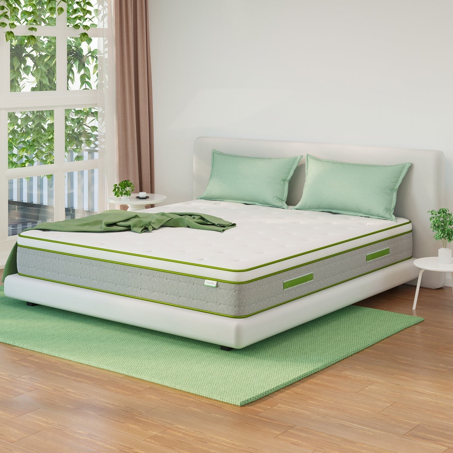 Novilla Vitality 10 Adult Cool Gel Memory Foam Pocket Springs Hybrid Mattress in Recorder Box, Queen Size