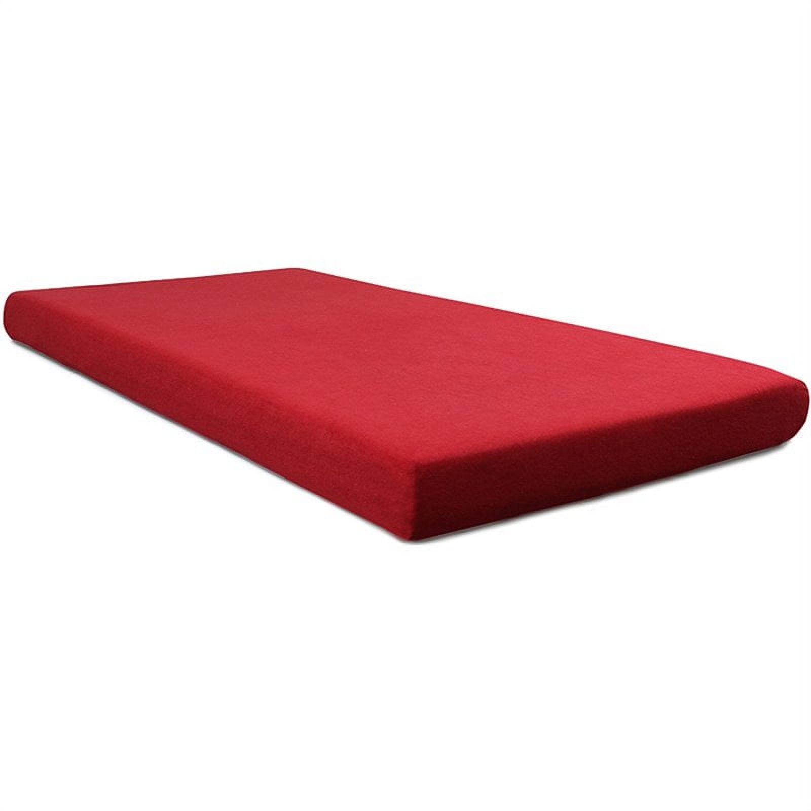 Omne Sleep 5 Twin Memory Foam Mattress in Red