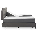 Pemberly Row 10 Modern Fabric/Metal King Split Mattress & Model 2 Bed in White