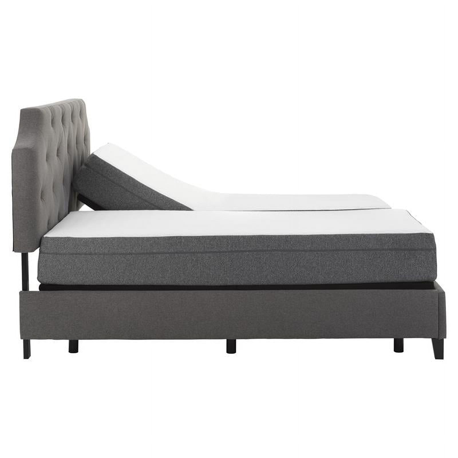 Pemberly Row 8 Modern Fabric/Metal Cal King Split Mattress and Sight Bed in White