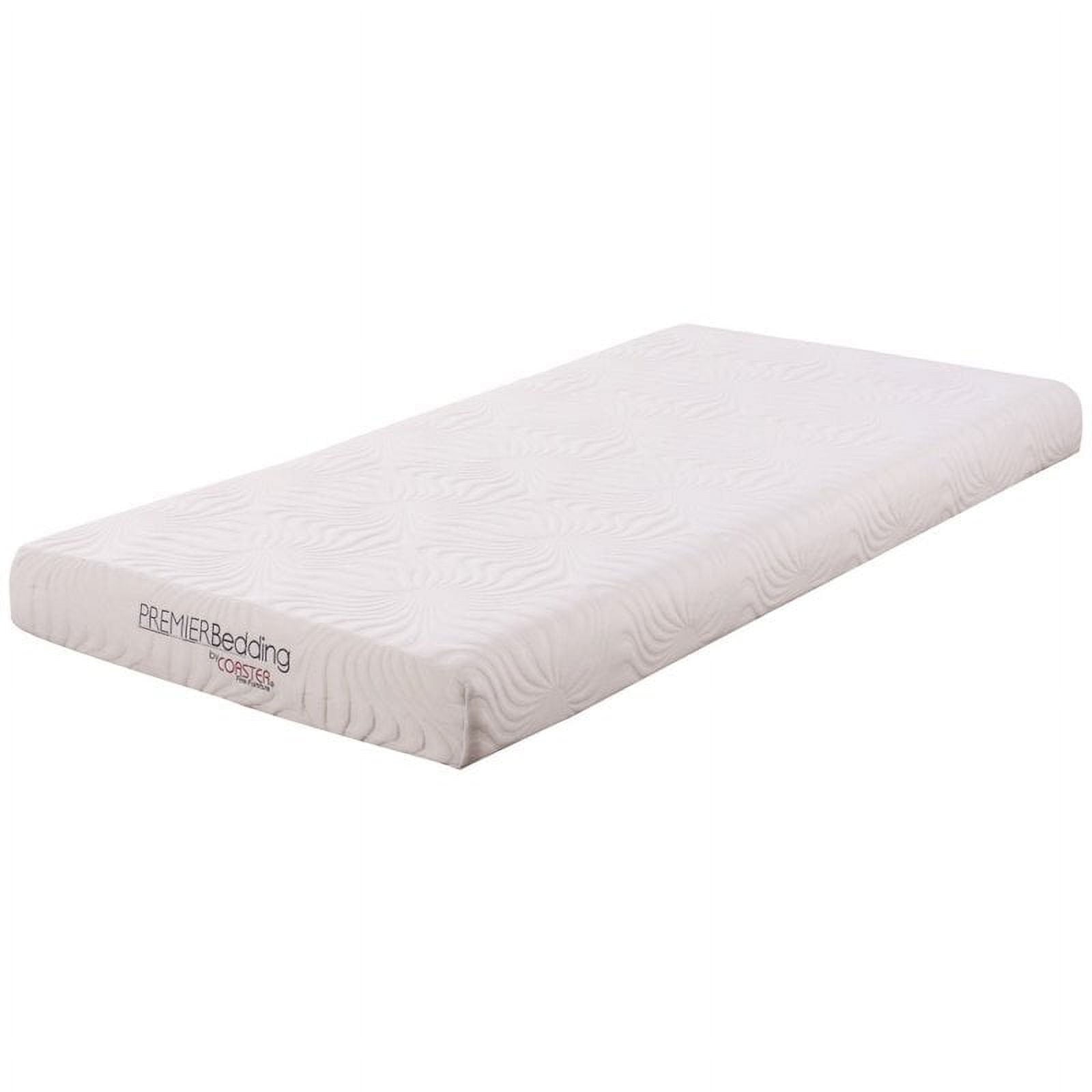 Pemberly Row Joseph 6 Twin Memory Foam Mattress in White Finish
