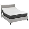 Pemberly Row Modern Fabric/Metal King Mattress & 2 Adjustable Bed in White