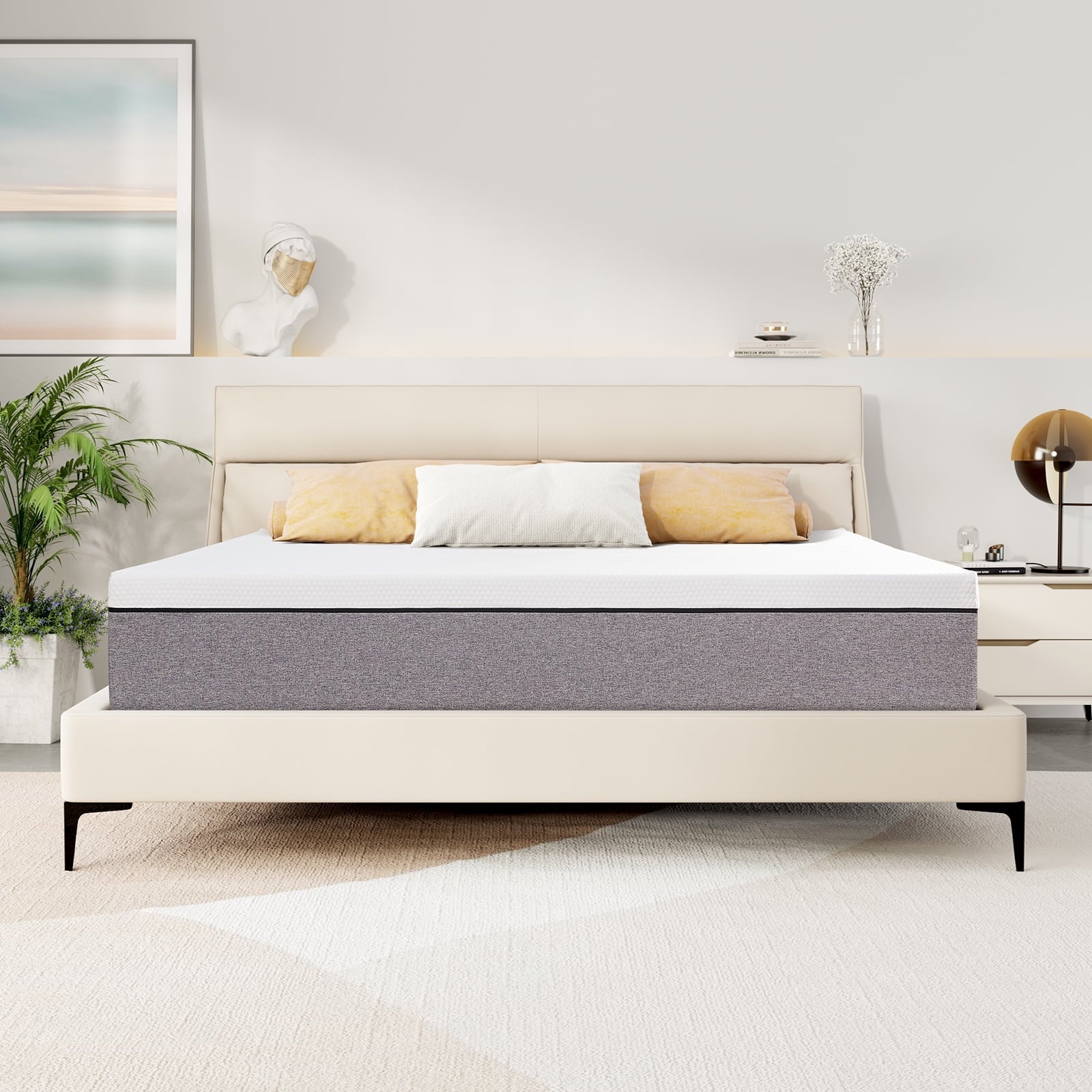 Queen Mattress, Telino 10 inch Queen Size Gel Memory Foam Mattress in Box with Breathable Cover