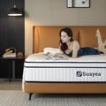 Queen Mattress, 12 Inch Queen Size Mattress in Recorder Box, (Upgrade Strengthen) Hybrid Matterss with Pocket Spring and Soft Foam, Ultimate Motion Isolation, Strong Edge Support, Medium Firm