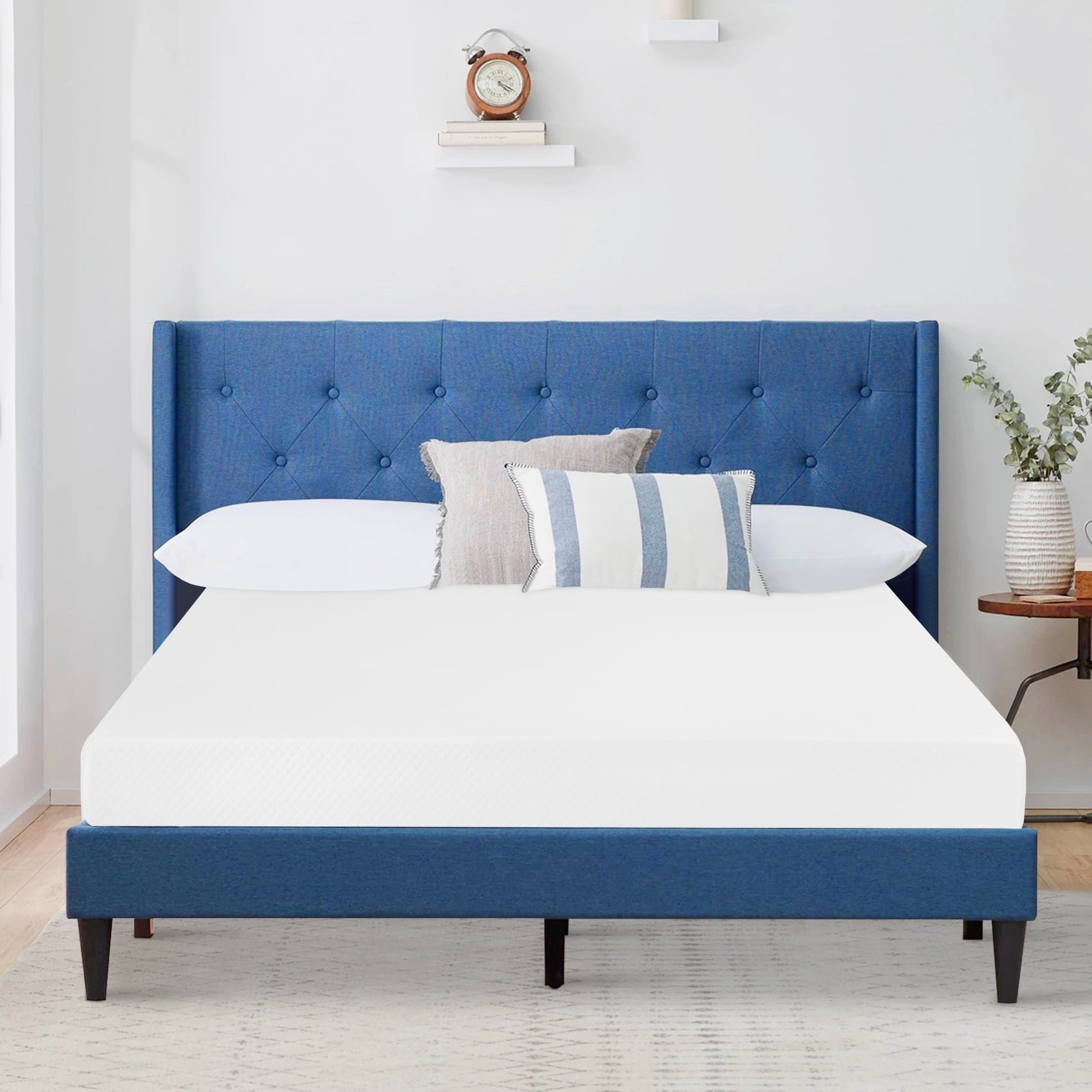 Queen Mattress 5 Inch Mattress Memory Foam Mattress Medium-Firm Mattress Breathable Bed Mattress with Removable Washable Mattress Cover for Pressure Relief & Cool Gel Mattress in Box, White