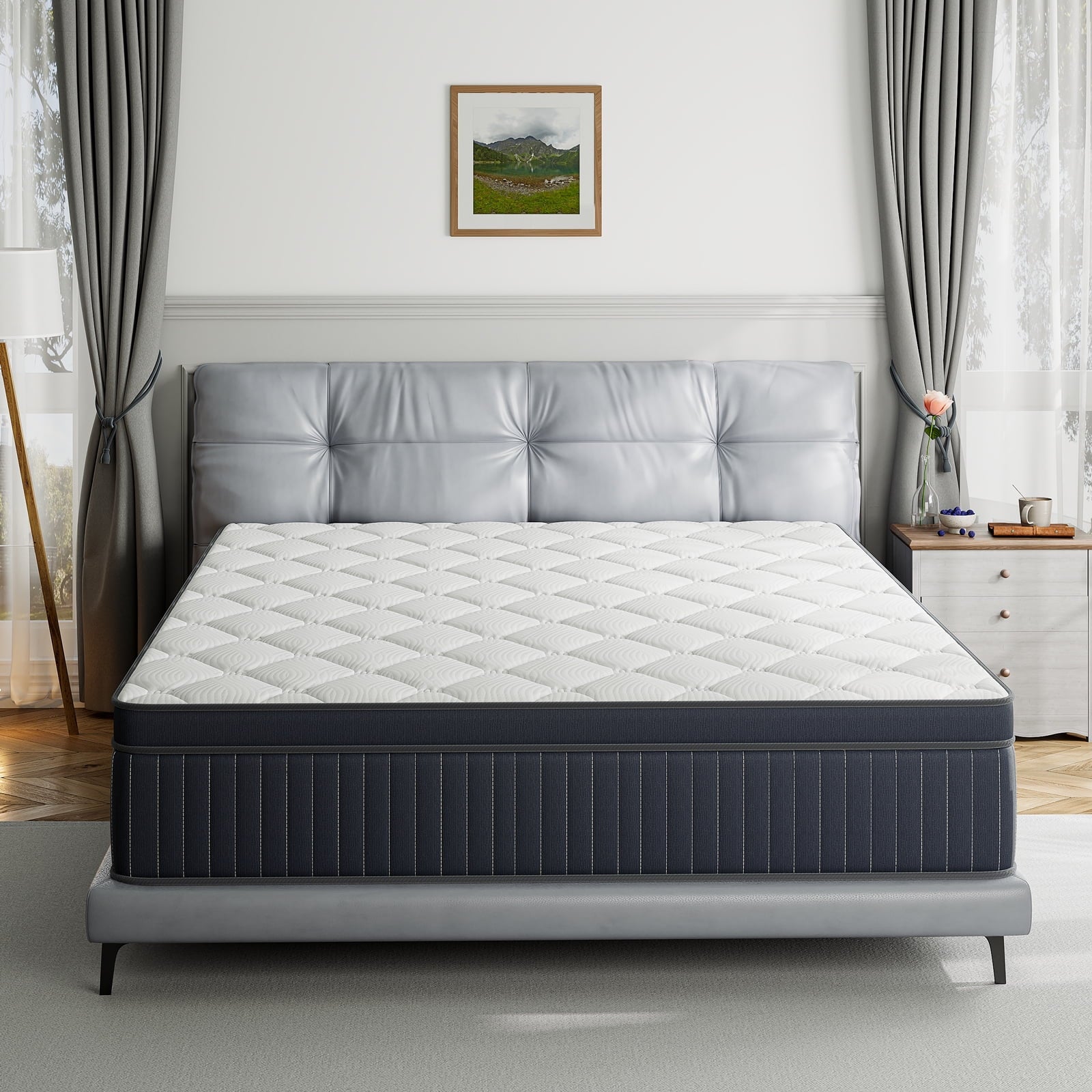 Queen Mattress, Babo Care 12 Inch Cooling-Gel Memory Foam and Individually Pocket Innerspring Hybrid Mattress, Queen Bed Mattress in Lens Box, CertiPUR-US Certified, Medium Firm Queen Size Mattress