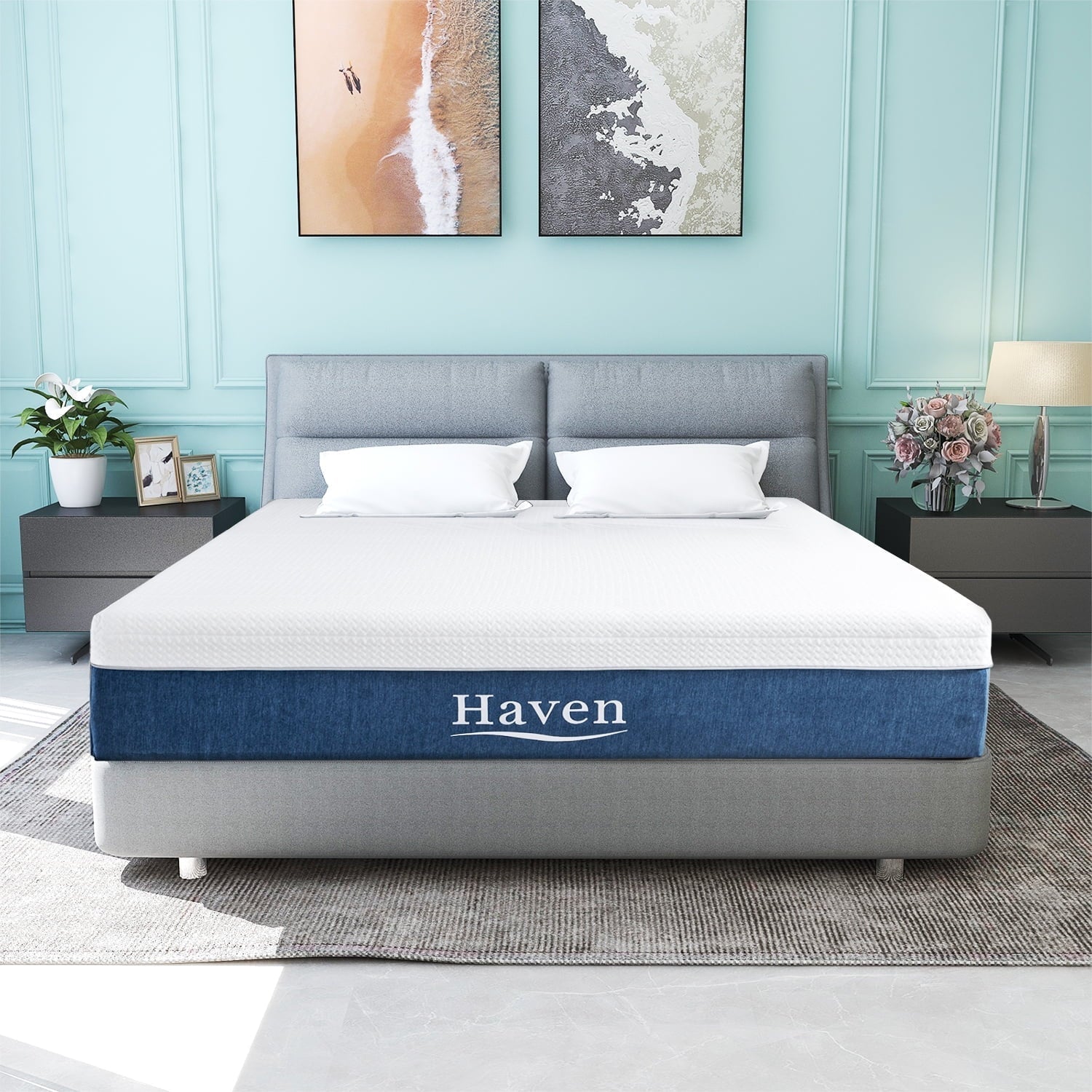 Queen Mattress Bed in Camcorder Box, Memory Foam Mattress Infused with Cooling Gel, 12 inches, Made in USA