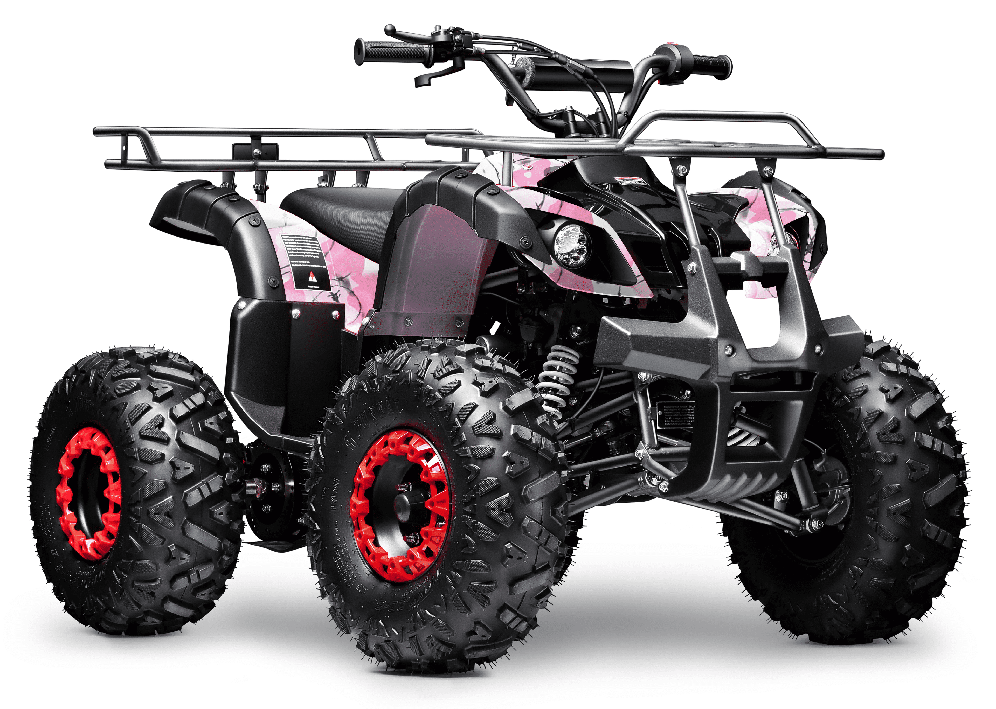 SEANGLES 125cc Kids Gas 4 Wheeler, Full Size ATV Quad with Off-Road Tires - Fully Assembled (Camo Pink)