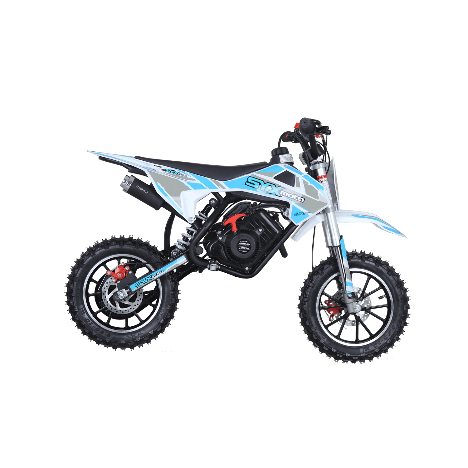 SYX MOTO VK 58cc 4 Stroke Real Motorcycle Engine Gas Powered Kids Dirt Bike, Pull Start, New, Blue/White