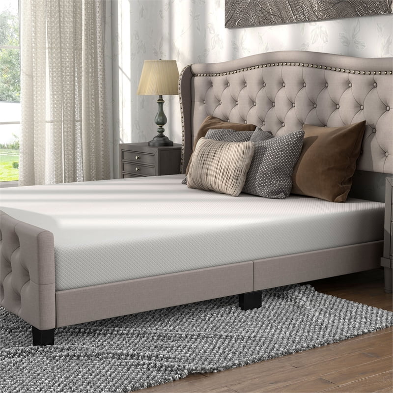 Santai 12 Memory Foam Certified CertiPur White Fabric King Mattress