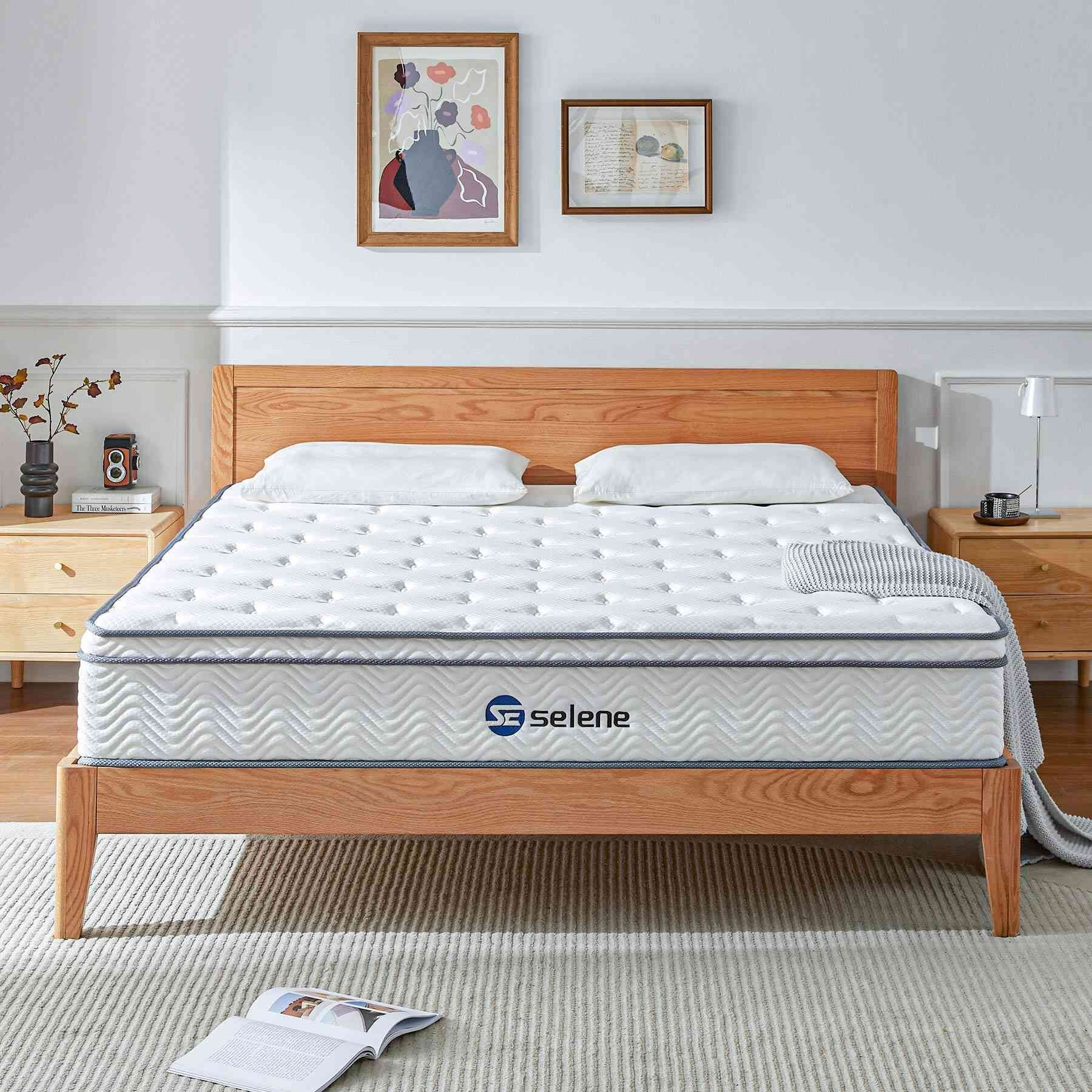 Selene Queen Size Mattress, 10 Inch Memory Foam Mattress Queen, Pocket Spring Mattress in Lens Box for Motion Isolation, Edge Support, Pressure Relief, CertiPUR-US