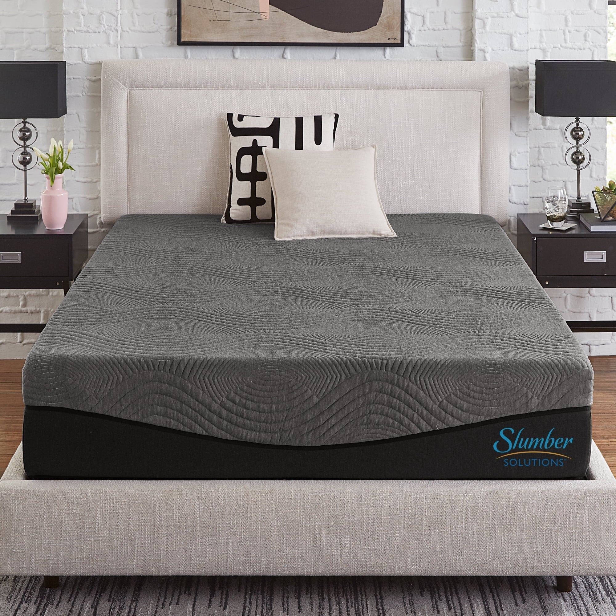 Slumber Solutions Active 12 Ebonite Memory Foam Mattress, Mattress-In-A-Box, Queen