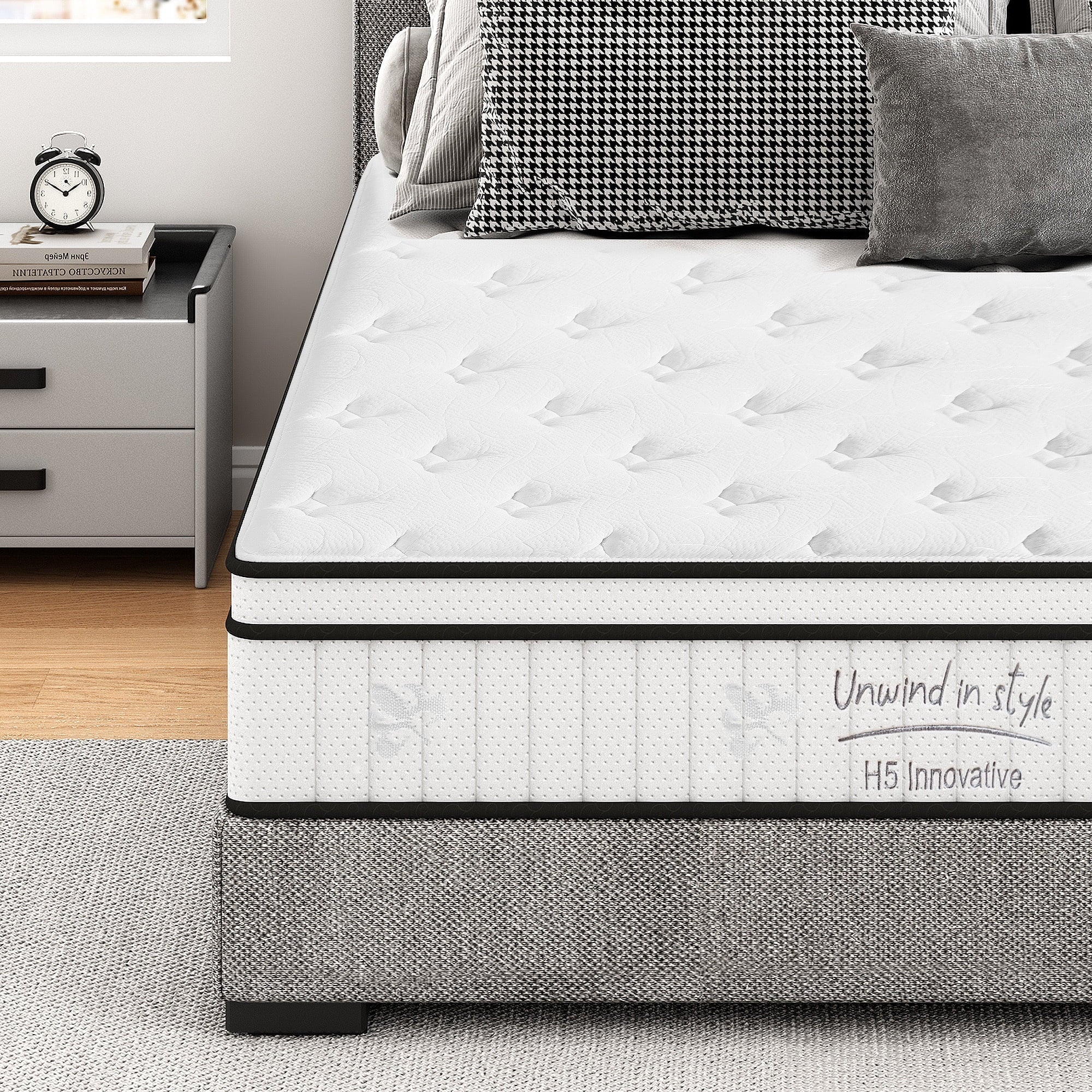 Soges Mattress 12 inch Hybrid Mattress King Size, Individual Pocket Spring Bed Mattress, Medium Firm Mattress for Pressure Relief, Strong Edge Support, CertiPUR-US
