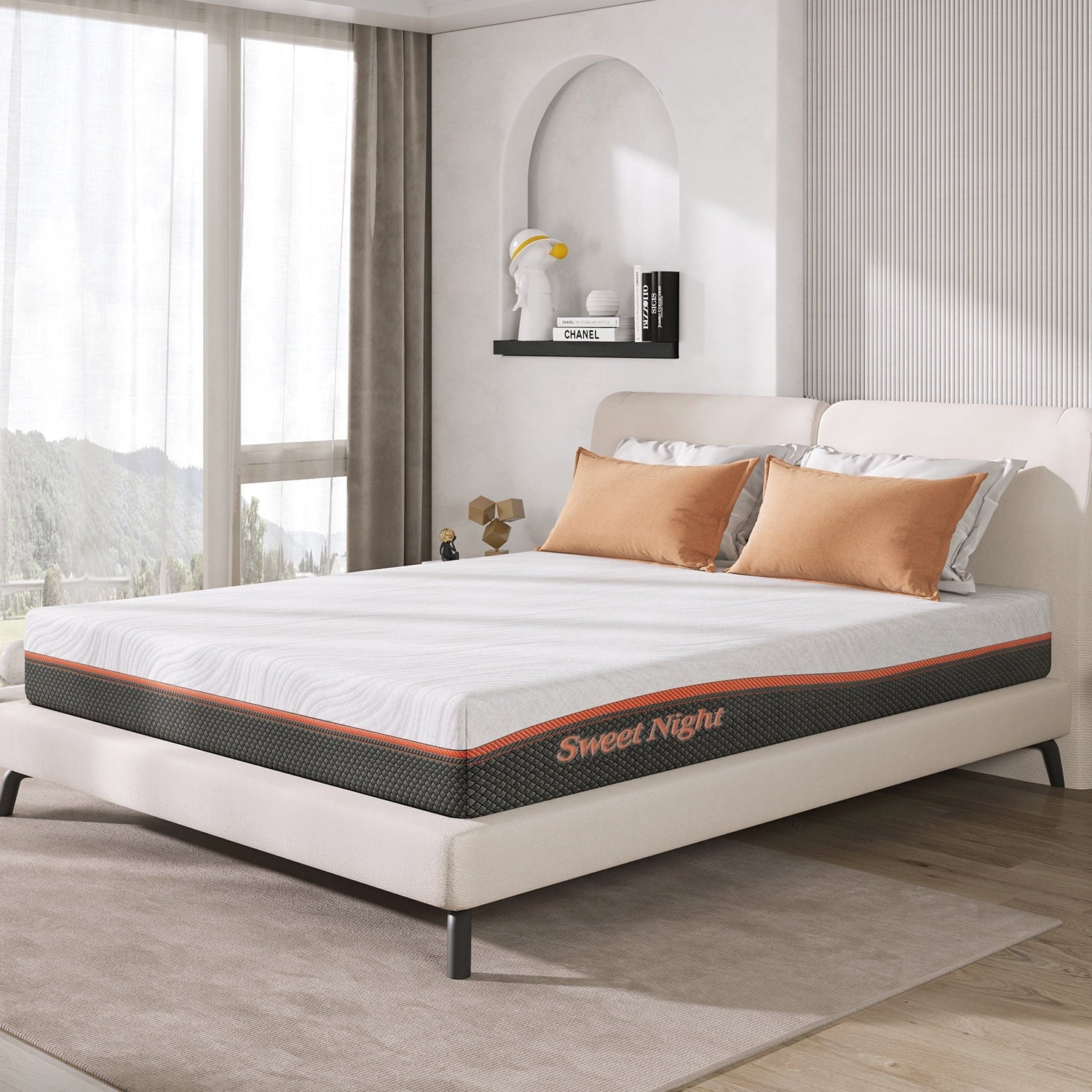 Sweetnight 10 Inch Cooling Gel Infused Memory Foam Mattresses Pocket Spring Hybrid Mattresses, Queen Mattresses