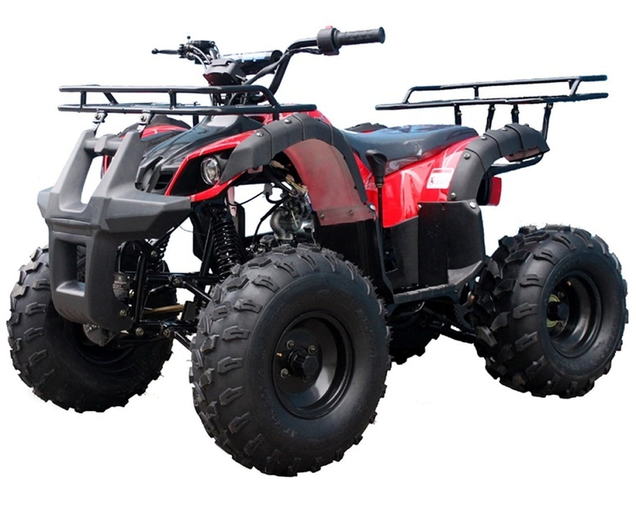 Tao Motor 2021 New Gas T-Force 125 Utility All-Terrain Vehicle (ATV) with Reverse and comes with BIG LED Lights, Big 19/18Tires - Sporty RED