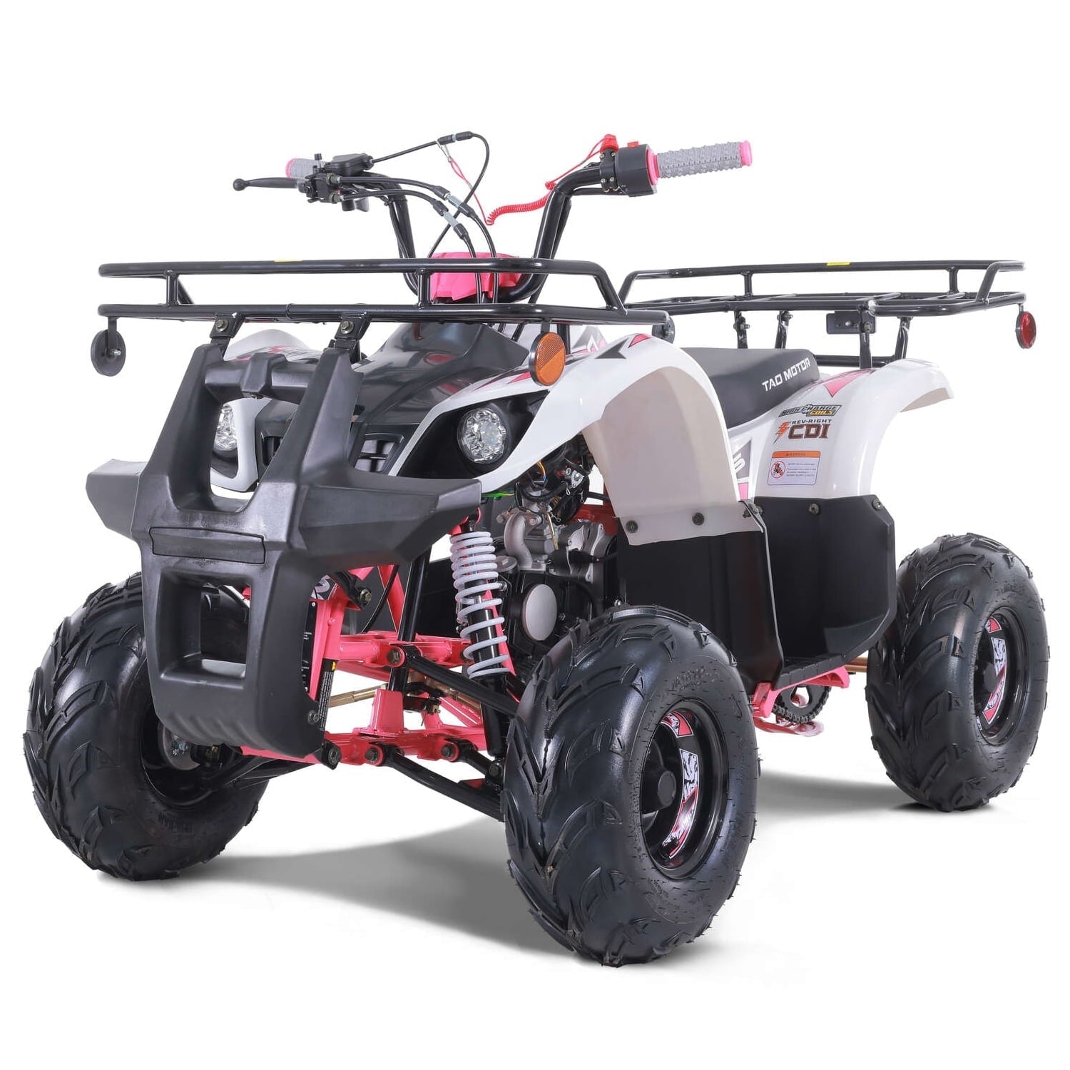 Tao Motor D125 107cc 4-Stroke Kids ATVs for Beginner with 7 Wheels and 2.3L Fuel Tank , New,Pink