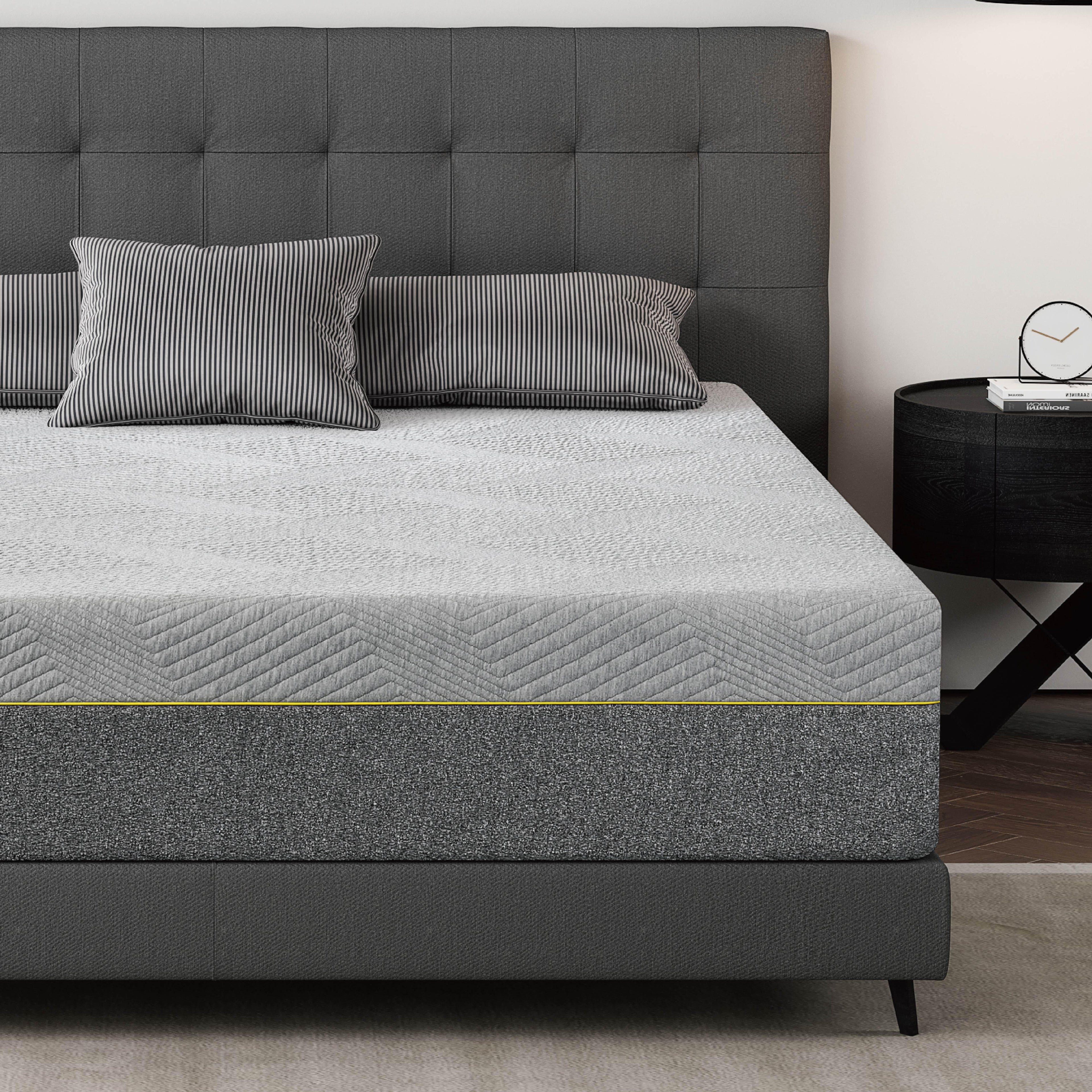 TechForma Lux Grey 12 Twin Memory Foam Mattress, Cooling Gel, Mattress in Recorder Box, Medium