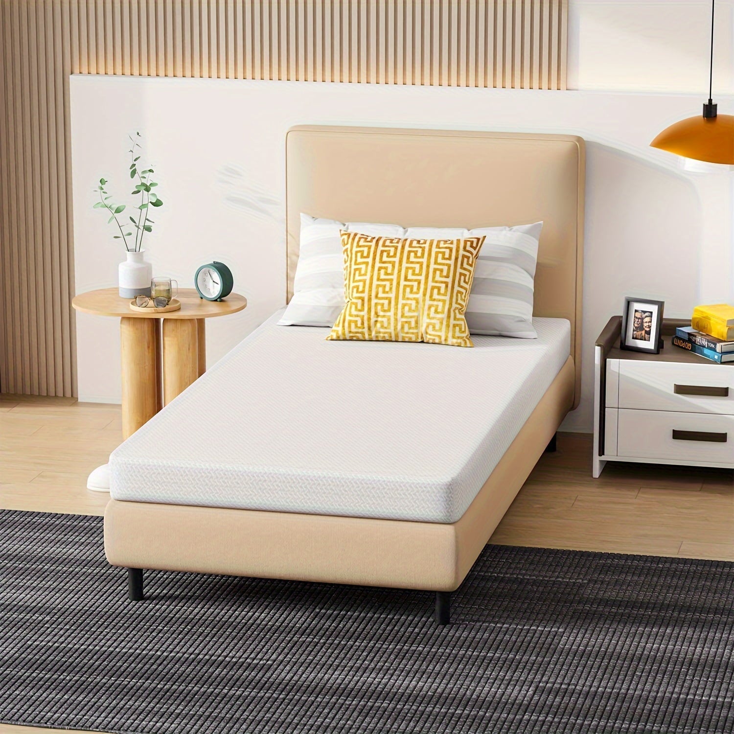 Twin Mattress 8 Inch Mattress Memory Foam Mattress Medium-Firm Mattress Breathable Bed Mattress with Removable Washable Mattress Cover for Pressure Relief & Cool Gel Mattress in Box, White