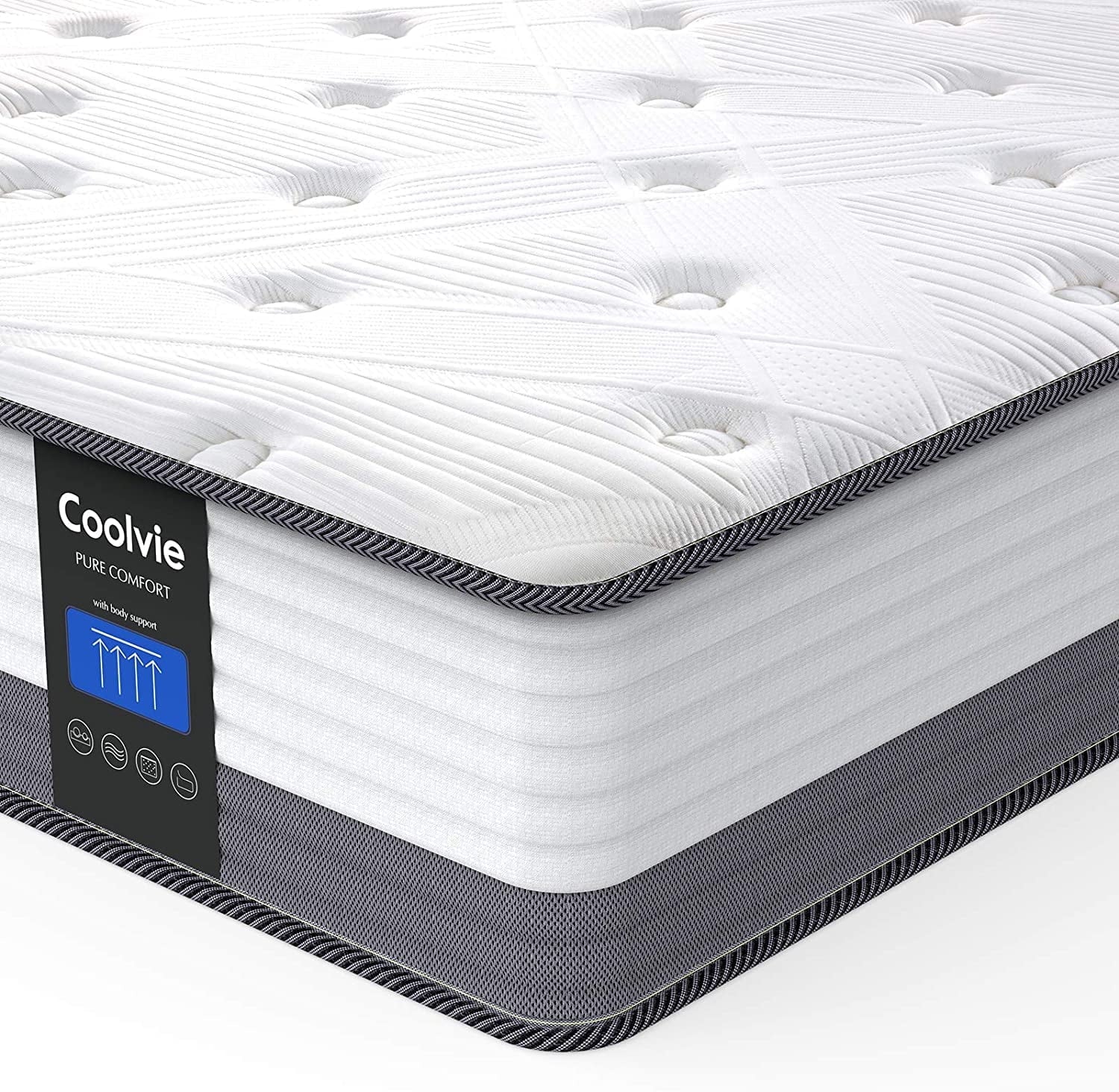 Twin XL Mattress, Coolvie 10 inch Twin XL Size Gel Memory Foam Hybrid Mattress