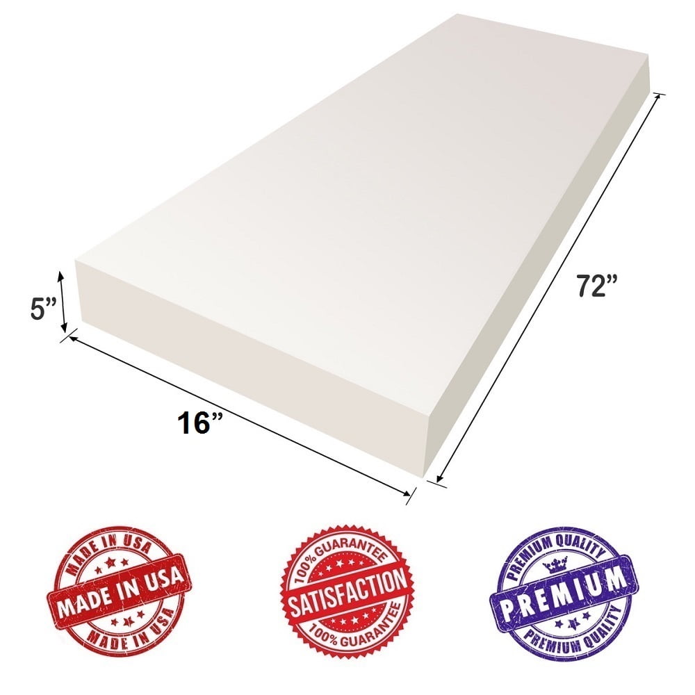 Upholstery Visco Memory Foam Sheet 3.5 lb Density - Pillow, Good for Sofa Cushion, Luxury Quality, Mattress, Doctor Recommended for Backache & Bed Sores by Dream Solutions USA (5 Dashboard x 16 Sight x 72 L)