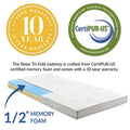 Modern Contemporary Urban Design Bedroom Fold Mattress, Fabric, White