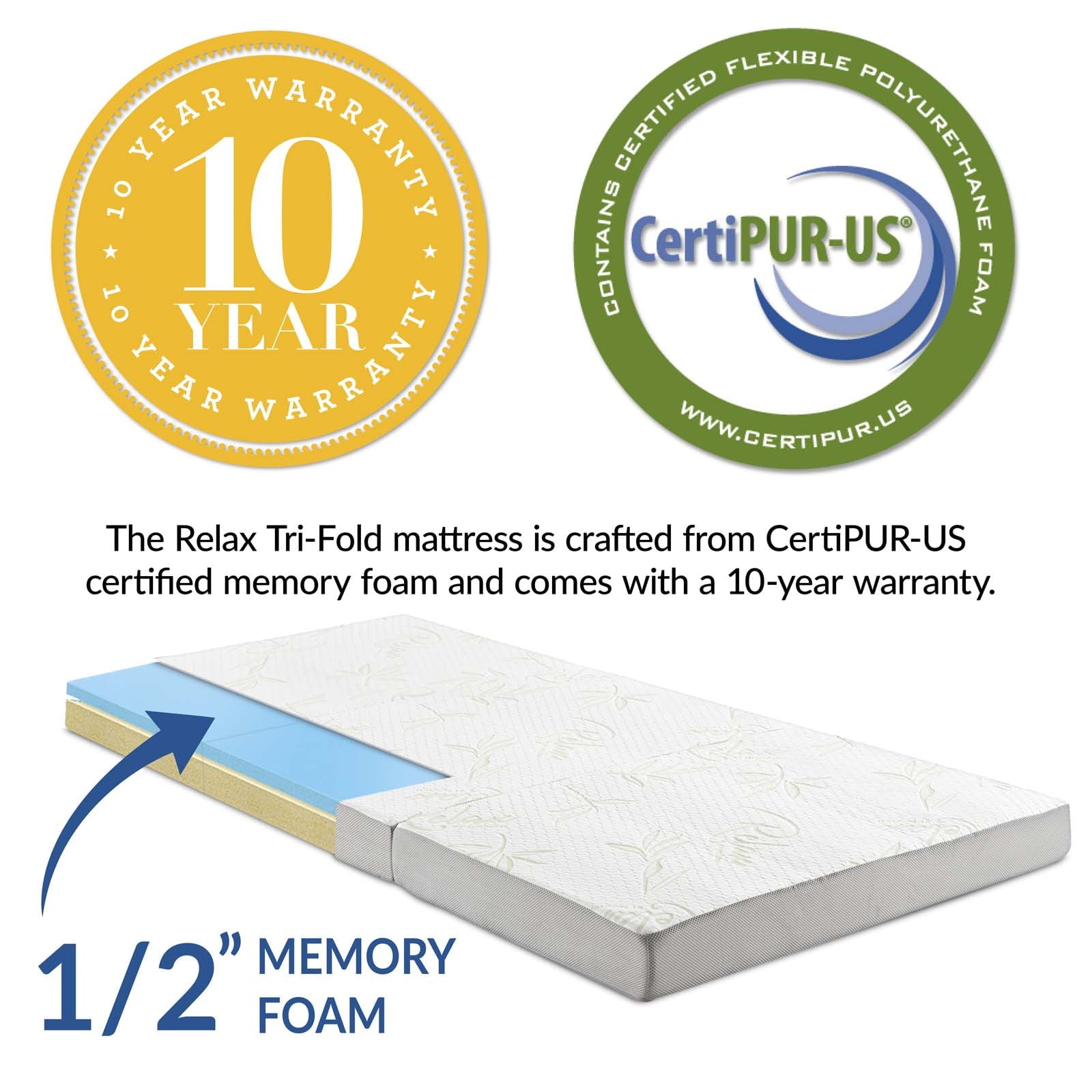 Modern Contemporary Urban Design Bedroom Fold Mattress, Fabric, White