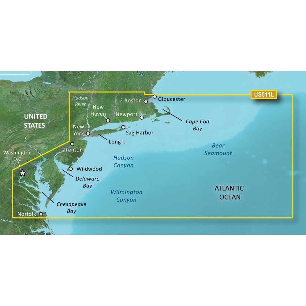 Garmin Bluechart G2 VUS511L Boston - Atlantic City, SD Card (010-C0740-00)