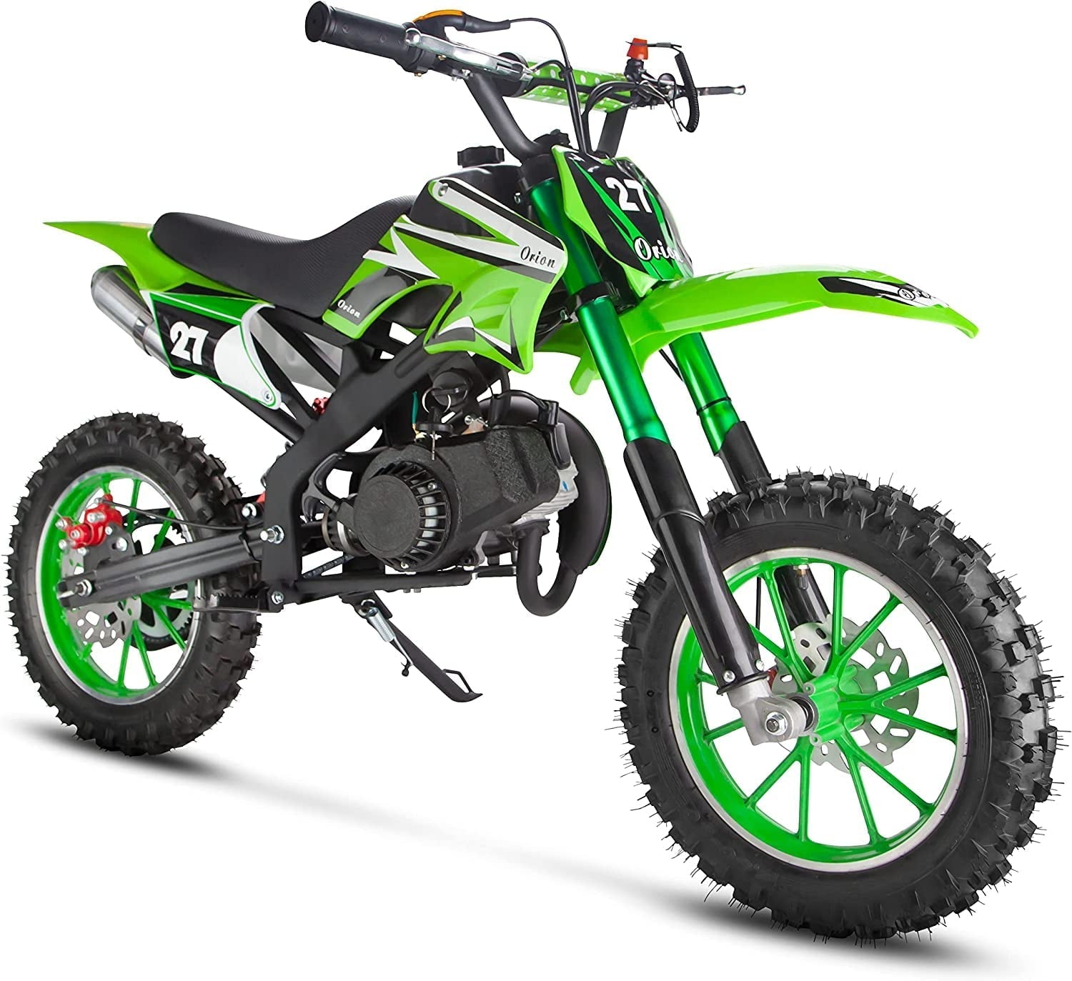 Chepei 49cc Dirt Bike for Kids, 2-Stroke Mini Dirt Bike Pit Bike for Kids off Road Gas Motorcycle for Kids 8-14 Green