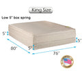 DS USA Comfort Pedic Firm PillowTop Mattress & Low 5 Height Box Spring with Metal Bed Frame - Plush Knit Cover, Orthopedic, Longlasting Comfort (King 76 x80 x11 )