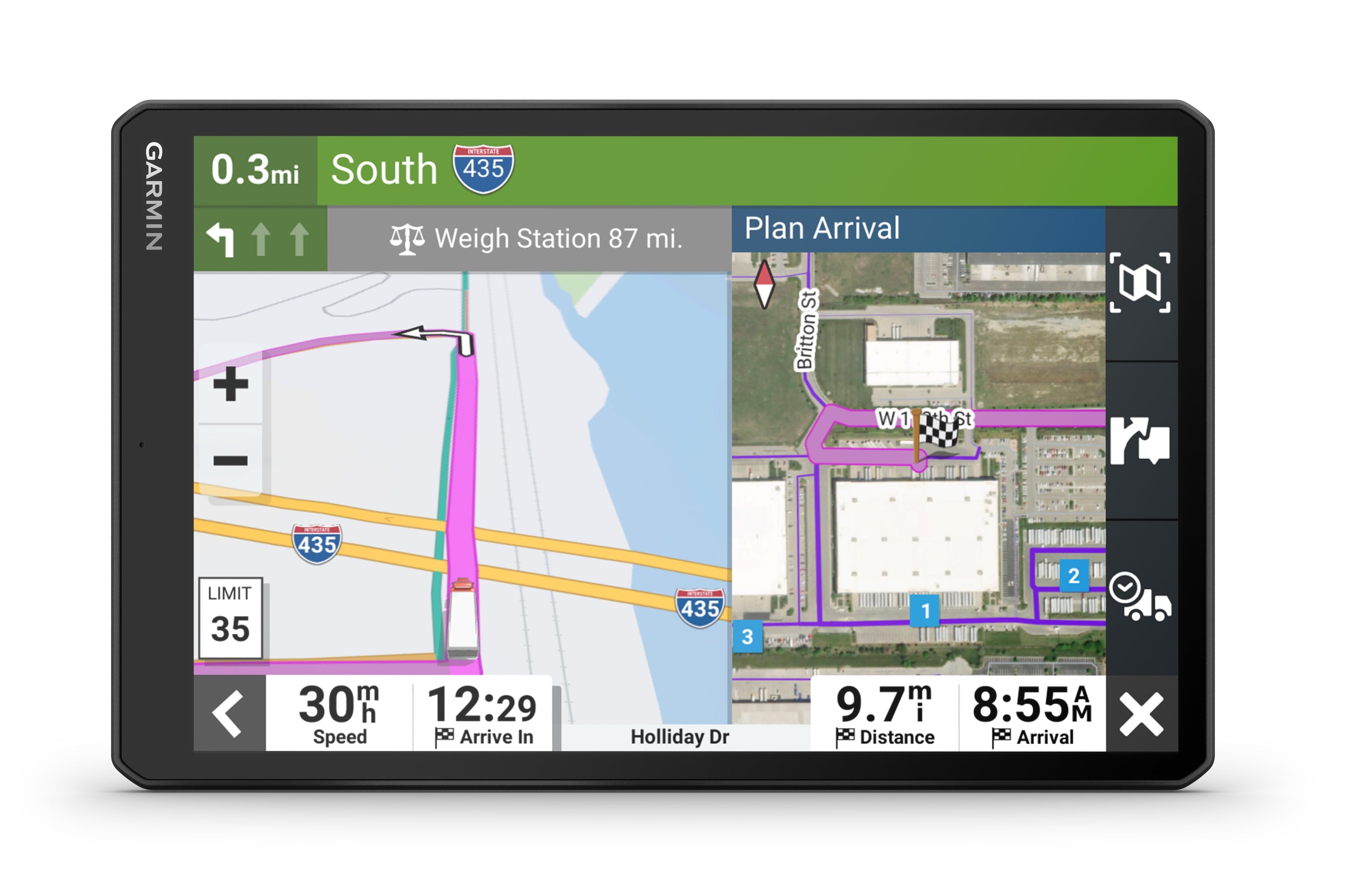 Garmin d¨¥zl? OTR1010, Extra-Large, Easy-to-Read 10¡± GPS Truck Navigator, Custom Truck Routing, High-Resolution Birdseye Satellite Imagery, Directory of Truck & Trailer Services