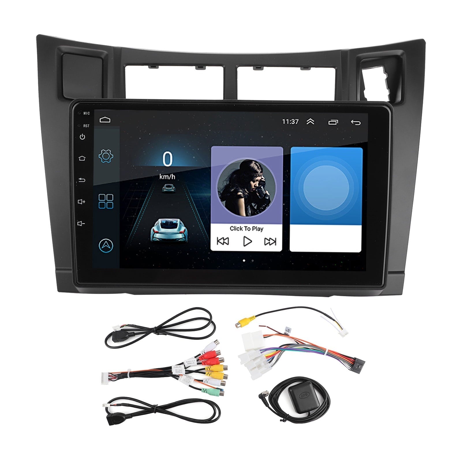 9in Automobile GPS Navigator Bluetooth 4.0 Touch Screen for Android 10.0 Fit for Yaris 20082011(2+32G )