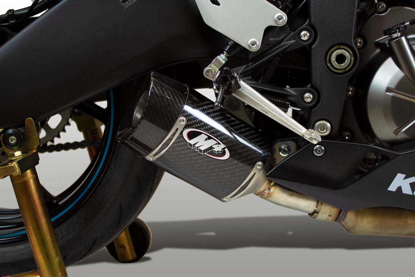 M4 Performance Exhaust Carbon Slip-on Canister compatible with 2009-2023 Kawasaki ZX-6R KA6914