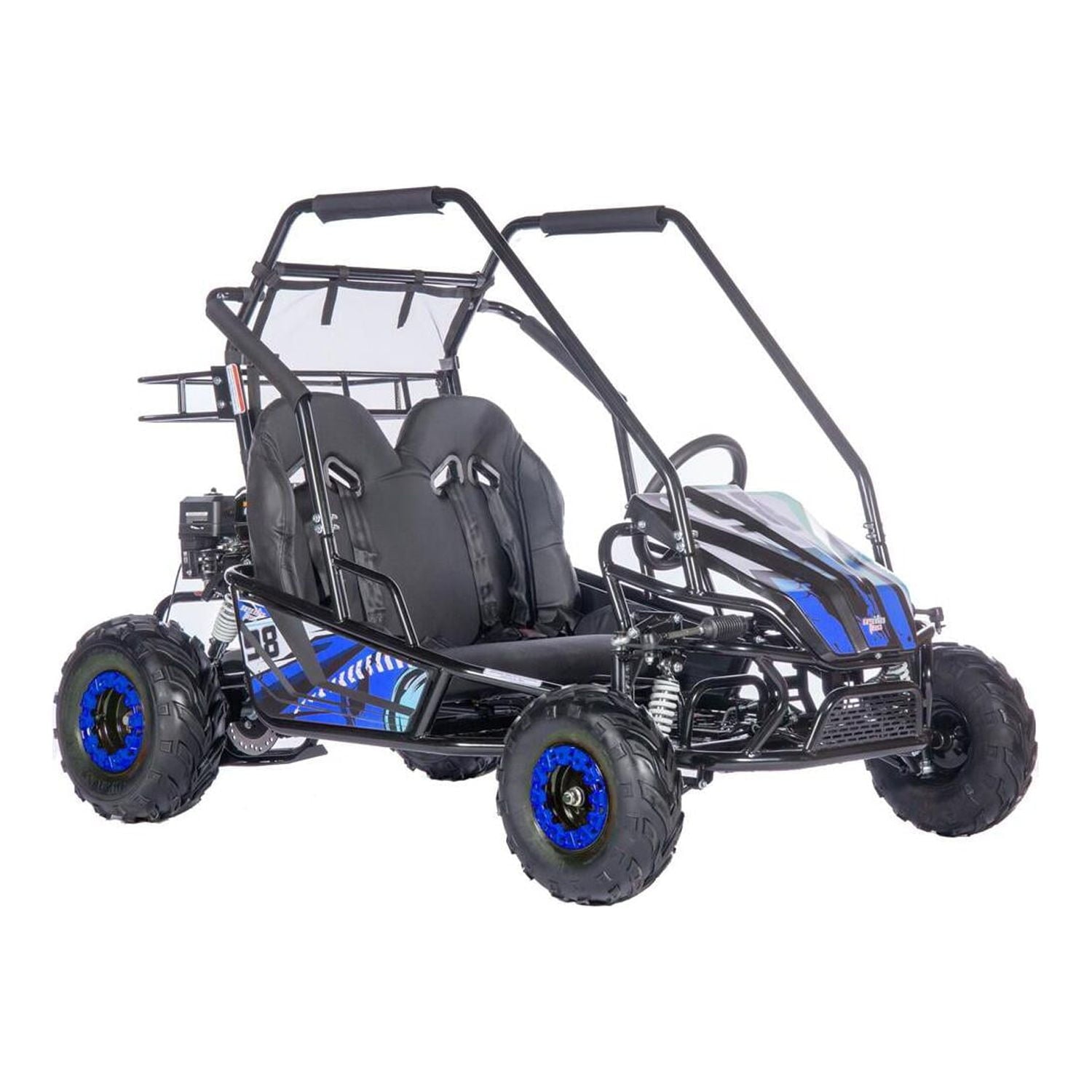 MotoTec Blue Mud Monster Seat Go Kart Full Suspension MT-GK-Mud-XL-212cc_Blue