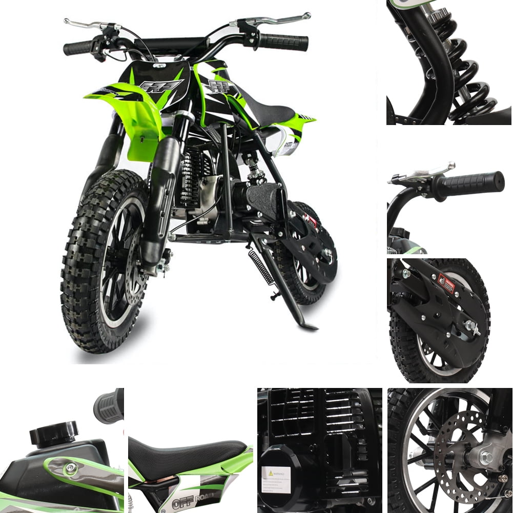 FRP DB001 Kids Dirt Off-Road Mini Dirt Bike, Kids Powered Dirt Bike Off-Road Motorcycle, Kids Mini Bike, Green