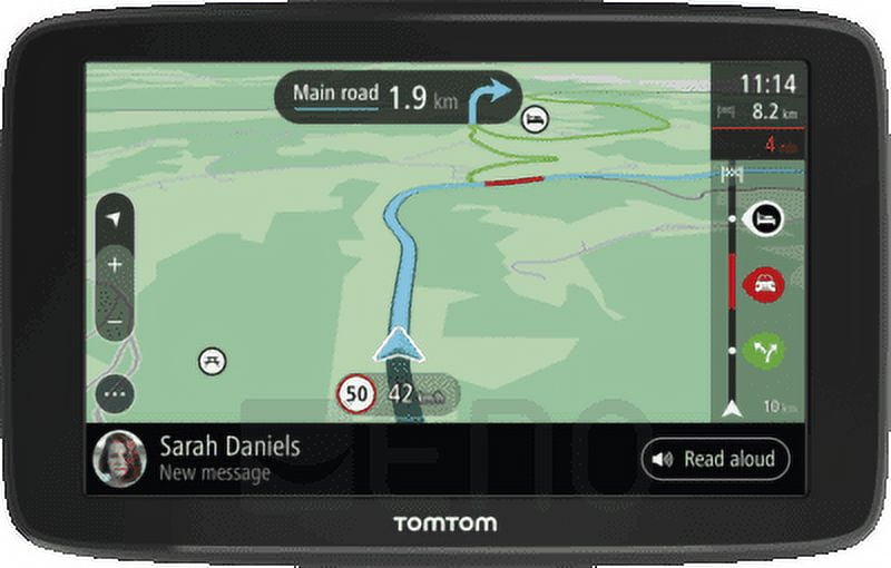 TomTom Automobile Sat Nav GO Classic, 6 Inch, with Traffic Congestion and Speed Lens Alert Trial Thanks Screen TomTom Traffic, EU Maps, Updates via WiFi, Integrated Reversible Mount