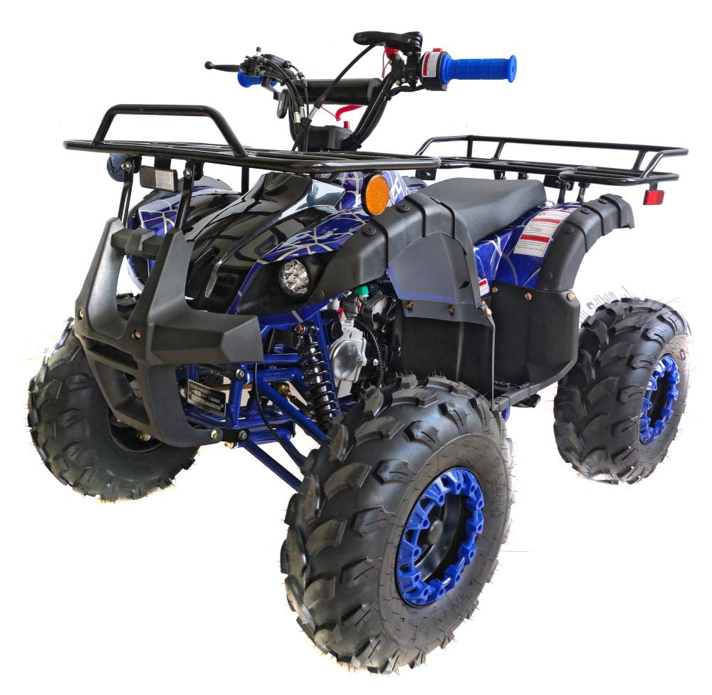 Supermach 125cc Gas ATV with Automatic Transmission w/Reverse, LED Headlights Big19/18 Tires