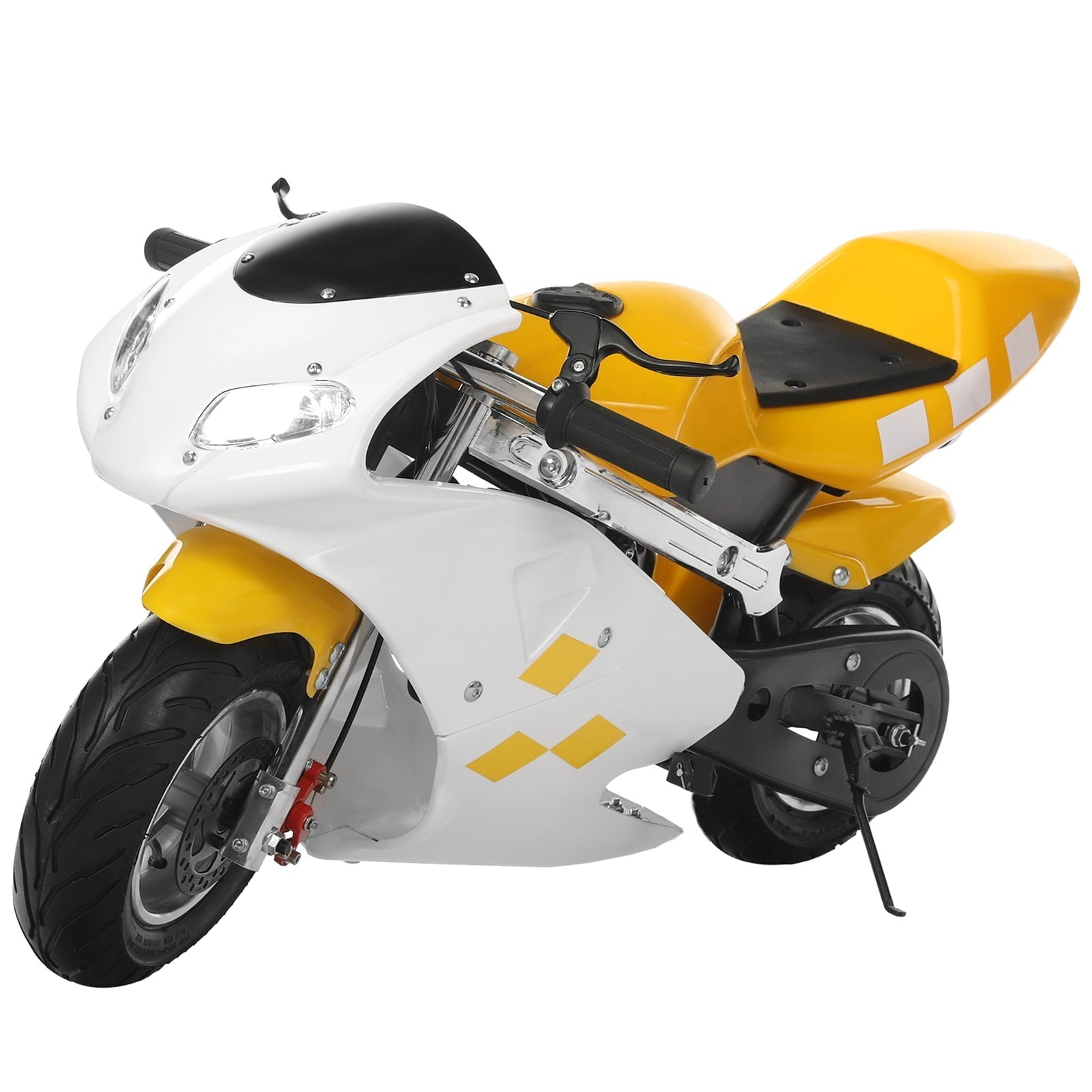 mwptoo 49cc 2 Stroke Motorcycle Bike,Gas Pocket Motorbike for Kids,Dirt Bikewith Strong Dual Brake,Dual Headlights